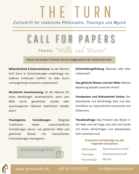 The Turn Call for Papers 2024 AlMustafa Institut